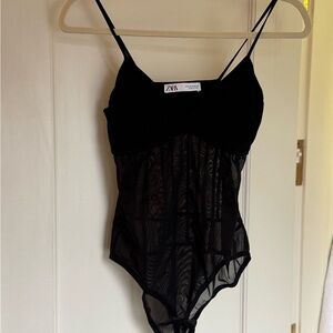 Zara Black Knit Bodysuit